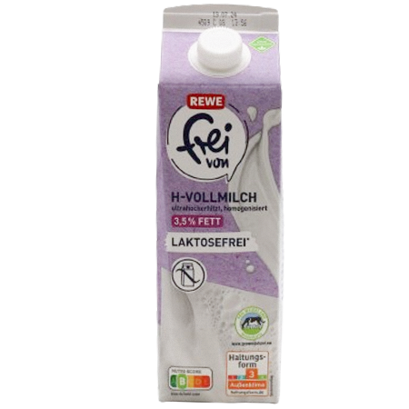 REWE frei von H-Vollmilch laktosefrei 3,5% 1l