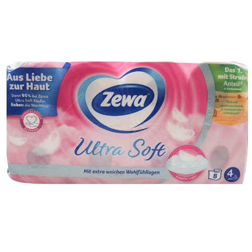 Zewa Ultra Soft Toilettenpapier 4-lagig 8x150 Bla