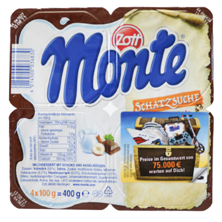 Zott Monte Maxi Schoko 4x100g