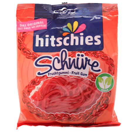 Hitschler Fruchtgummi-Schnüre mit Erdbeer-Geschma