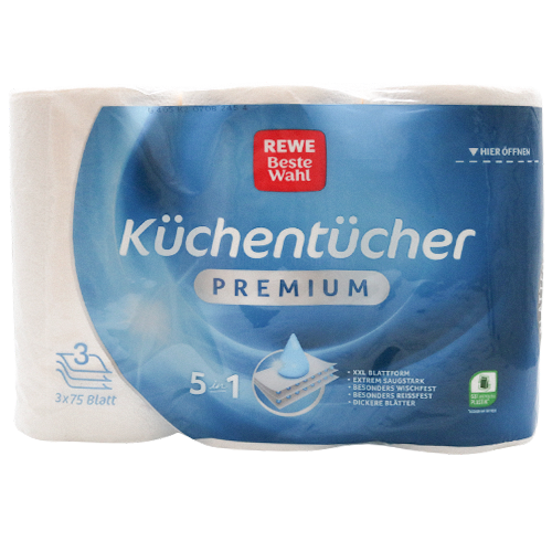 REWE Beste Wahl Küchentücher Premium 3-lagig, 3x7