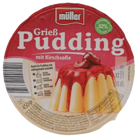 Müller Grießpudding mit Kirschsoße 450g