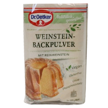 Dr. Oetker Weinstein Backpulver vegan 60g, 3 Beut