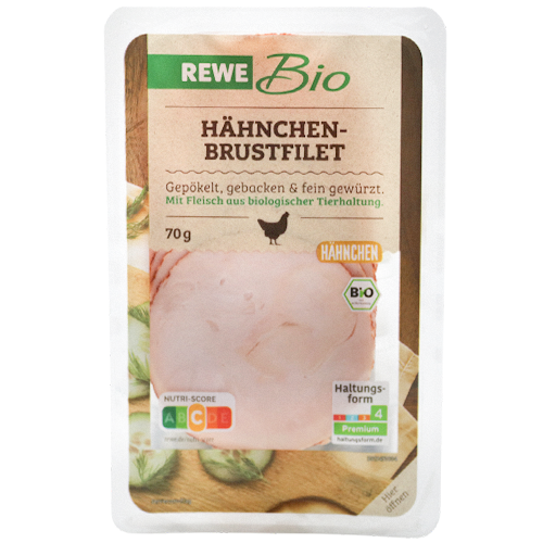 REWE Bio Hähnchenbrustfilet 70g