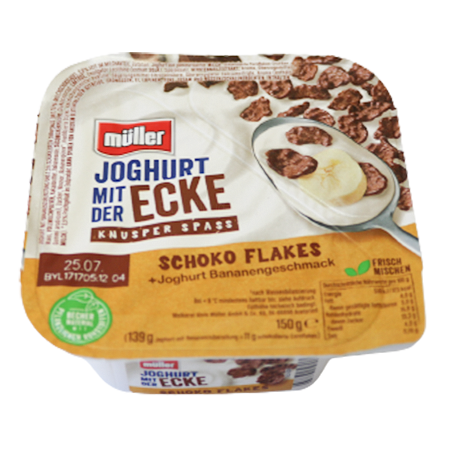Müller Joghurt mit der Ecke Schokoflakes 150g