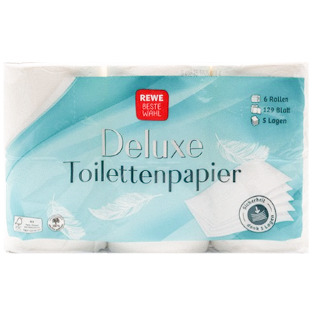 REWE Beste Wahl Deluxe-Toilettenpapier 5-lagig 6x