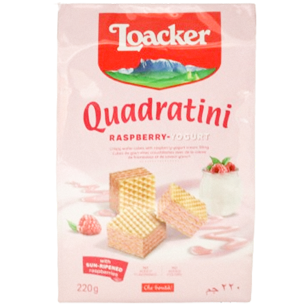 Loacker Quadratini Raspberry-Yogurt 220g