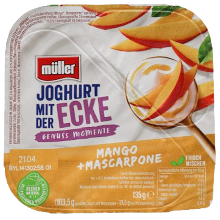 Müller Joghurt mit der Ecke & Mango Mascarpone 13