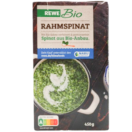REWE Bio Rahmspinat 450g