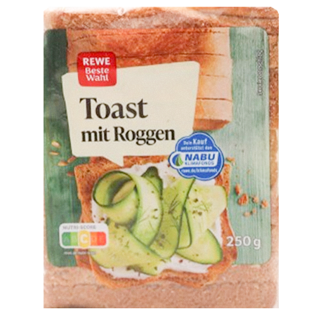 REWE Beste Wahl Toast mit Roggen 250g